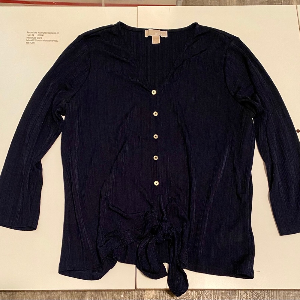 Michael Kors Navy Blue Blouse NWOT